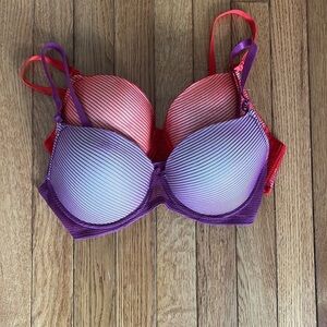 Youmita Lace‎ Bras 36C set of 2 red purple